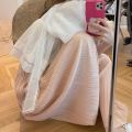 Women Sets Summer Puff Sleeve Loose Bandage Blouse Pink Wide Leg Pant Sweet Simple Soft Leisure Ulzzang Lovely Mujer Chic 2 Pcs