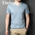 2022 New Men T-shirt Soild Color Mercerized Cotton Tee Simple T Shirt Street Casual Loose Sports Quick Dry All-Match Summer