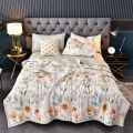 High Quality Washed Cotton Quilts Spring Summer Thin Comforter Children Adult Soft Blanket Leaf Print Bedspread Home Textiles