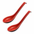 1/2 / 5Pcs red black family tableware chinese bowl soup porridge spoon hot kitchen accessories soup spoon for family dining