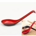 1/2 / 5Pcs red black family tableware chinese bowl soup porridge spoon hot kitchen accessories soup spoon for family dining