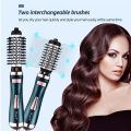 Automatic Rotary Round 2 in 1 Hair Spin Brush Hair Dryer Brush Curling Straight Wavy Irons Comb Nozzel Wet Dry Speed Adjustable