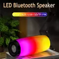 Portable altavoz Bluetooth-compatible Speaker Wireless Bass Column Waterproof Outdoor USB Speakers Support AUX TF Subwoofer LED