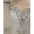Royal  Crystal Beaded Mermaid Wedding Dress 2020 Lace Applique Arabic Bridal Gowns Custom Made vestido de noiva aliexpress india