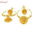 Adixyn New India Hollow Swing Bollywood Ethnic Earrings For Women Gold Color/Copper Manual Jewelry Religious Activities N032910
