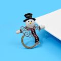 CINDY XIANG Wear Scarf Snowman Brooch Winter Fashion Pin Rhinestone And Enamel Jewelry Festival