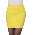 Ladies Sexy Elastic Pleated Skirt High Waist Bodycon Mini Skirt Business Office Short Pencil Skirts Solid Color Skirt