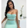Celebrity Dress Set 2-pieces Bustiers Neckline Plus Knee Length Skirts Custom Knitted Elastic Club	Sexy Women New Arrivals 2020