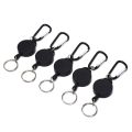 5Styles 60/74/75cm Retractable Keyring Metal Wire Keychain Clip Pull Recoil Sporty Key Ring Anti Lost ID Card Holder Key Chain