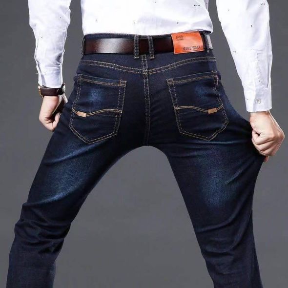 Fashion Brand Clothing Slim Men Summer Autumn Business Casual Jeans 2021 Man Oversize Denim Pants Trousers Baggy Stretch Jeans