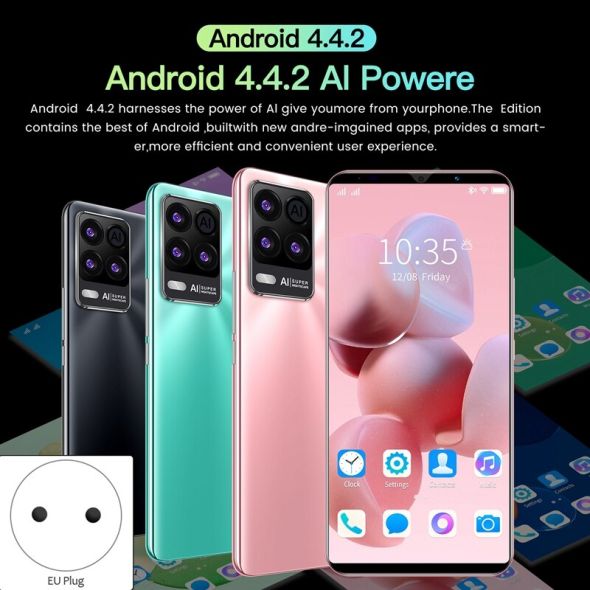 8 Pro Smart Phone 5.0 Inch MTK6572 Dual Core 512MB RAM+4GB ROM Dual Card Dual Standby Android 4.4 Phone EU Plug