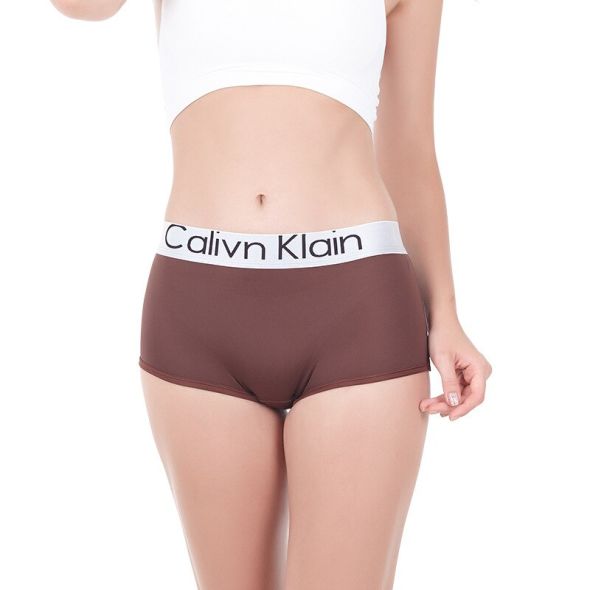 FANSWEET Fitness Calivn Klain Letter Modal Women's Underwear Sexy Mid-Waist Panties Comfortable Breathable Seamless Boxer Briefs