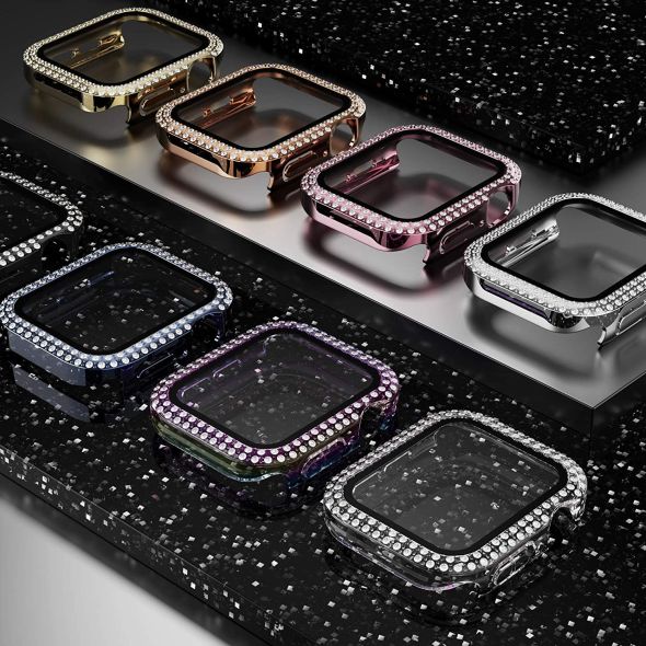 Diamond Case For Apple watch 40mm 42mm 38mm Accessories Bling Bumper Protector Cover iWatch series 3 4 5 6 se
