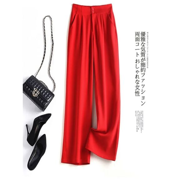 JMPRS Fashion Loose Office Lady Wide Leg Pants Casual Korean Women Elastic High Waist Straight Trousers Summer Suit Pants New