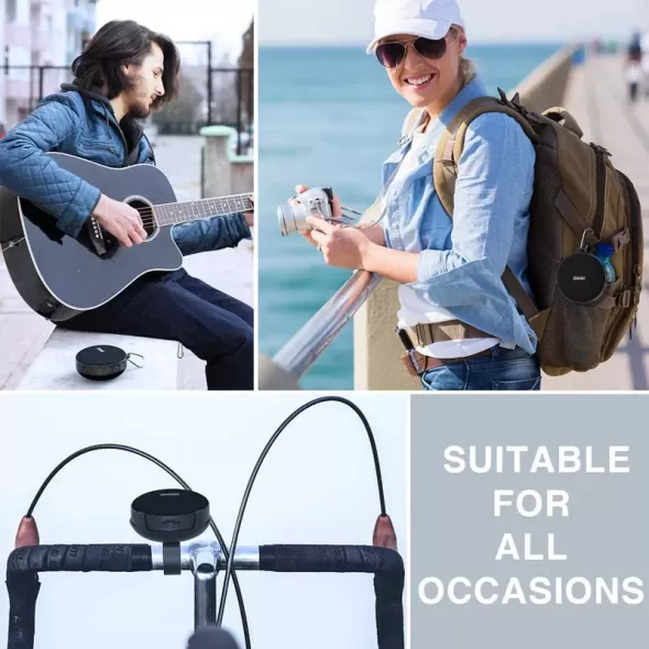 Bluetooth Bike Speaker with Detachable Bicycle Mount Shockproof & Dustproof Outdoor Riding Built-in Mic and TF Card Hands Fr