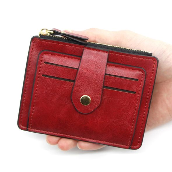 Fashion Credit ID Card Holder Slim Leather Wallet with Coin Pocket Multi-card Money Bag Case for Men Mini Women Business Purse
