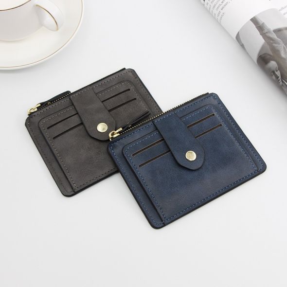 Fashion Credit ID Card Holder Slim Leather Wallet with Coin Pocket Multi-card Money Bag Case for Men Mini Women Business Purse