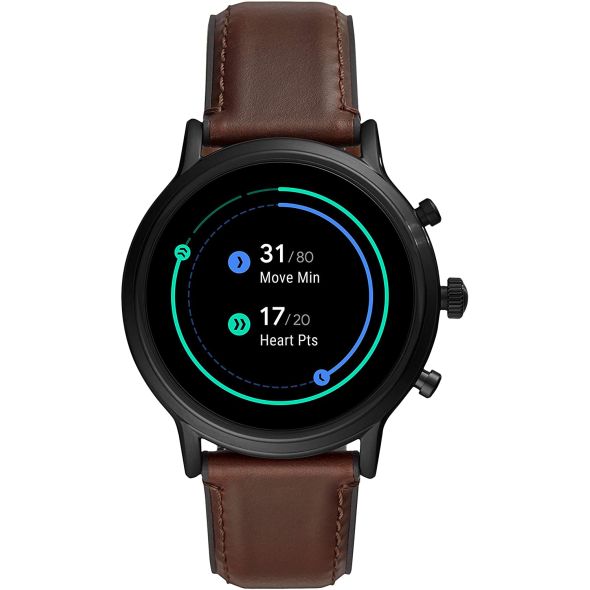 Fossil Gen 5 Carlyle Stainless Steel Touchscreen Smartwatch with Speaker, Heart Rate, GPS, Contactless Payments, and Smartphone