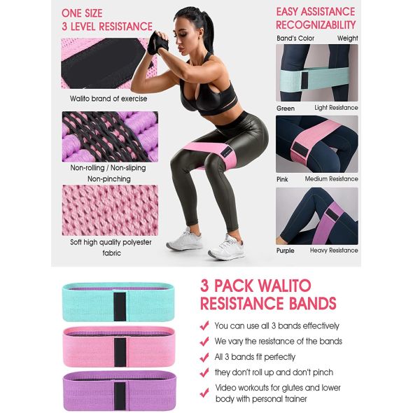 Resistance Bands for Legs Butt Booty Hip Exercise Bands Set Sports Fitness Workout Bands Resistance Loops Band Anti Slip Elastic