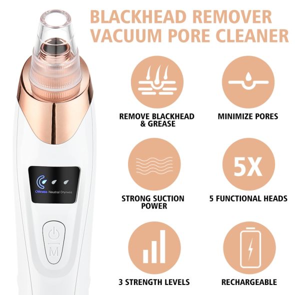 Dropshipping Blackhead Remover Vacuum Facial Cleaning Black Dots Suction Exfoliating Beauty Acne Pimple Remover Tool Skin Care