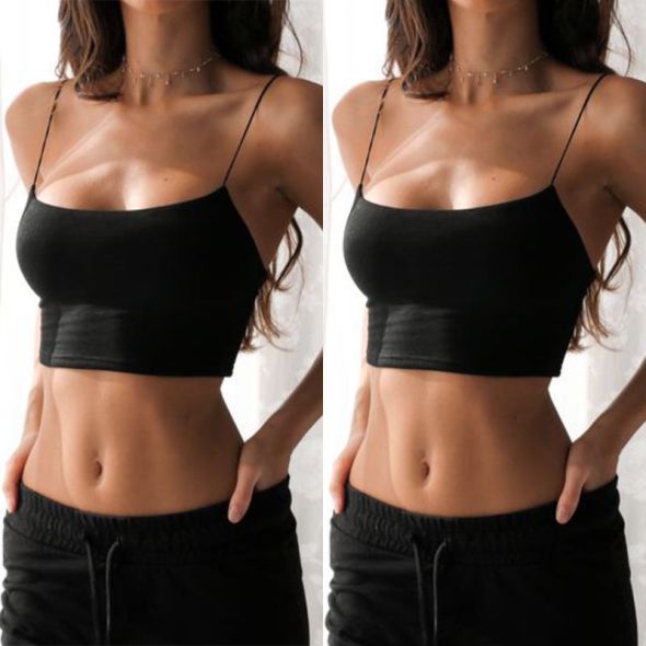 Women New Fashion Sexy Push Up Bras Crop Tops Seamless Sleeveless Camis Solid Word Sling Female Tube Top Bandeau Top Tank Sling