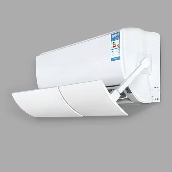 PP Adjustable Anti Direct Blowing Air Conditioner Wind Shield &2 Rod &2 Traceless Cold Air Split Adhesives Home Baffle Deflector